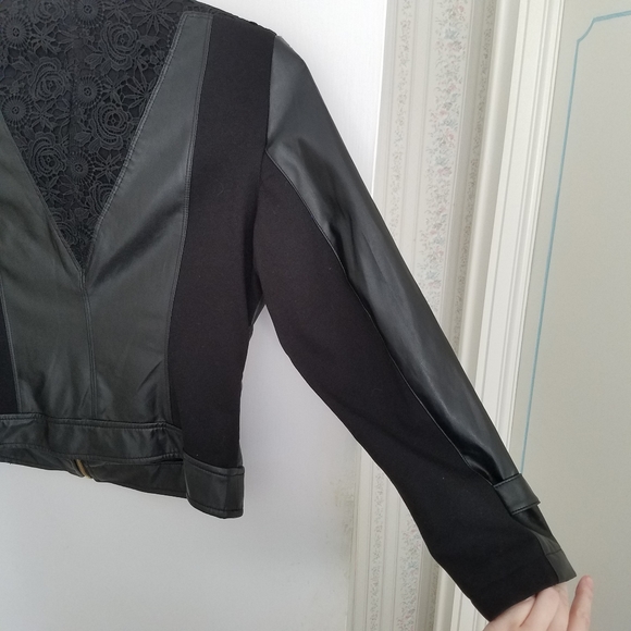 Leather Lace Black Jacket Small - Picture 8 of 9